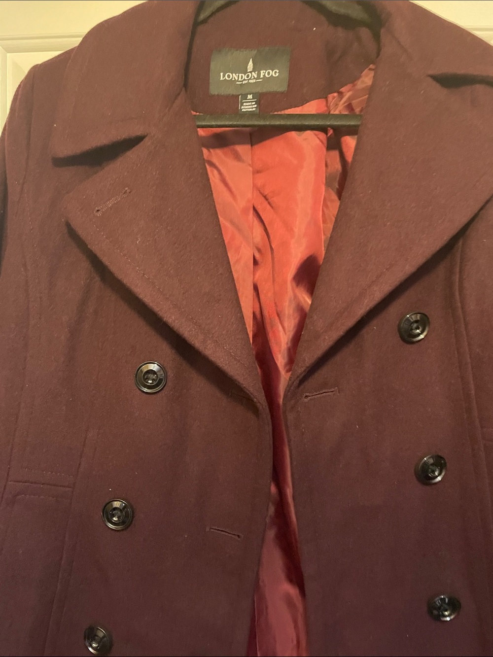 London Fog Women's Double-Breasted Coat - Wine
